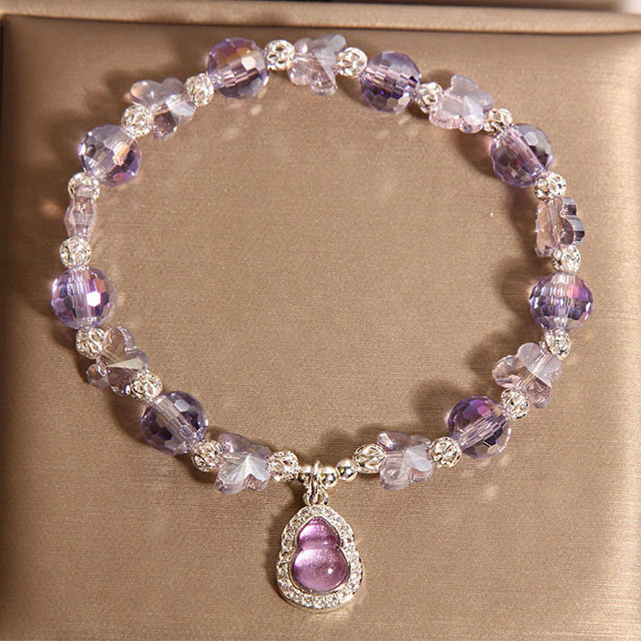 Pulsera de equilibrio con Buddha Stones, mariposa, calabaza, amatista, citrino y labradorita - image 2