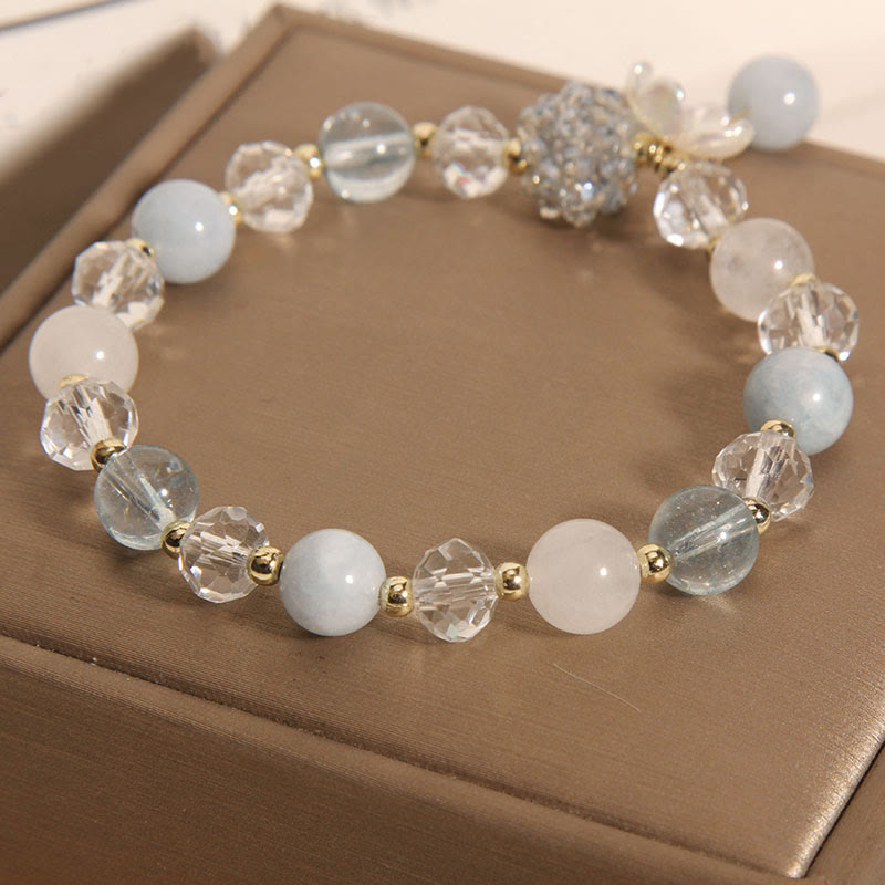 Pulsera de la paz con flor de ojo de gato amarillo aguamarina y Buddha Stones - image 5