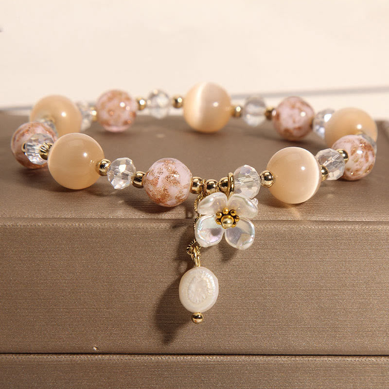 Pulsera de la paz con flor de ojo de gato amarillo aguamarina y Buddha Stones - Ojo de gato amarillo (circunferencia de la muñeca: 14-16 cm) - image 7