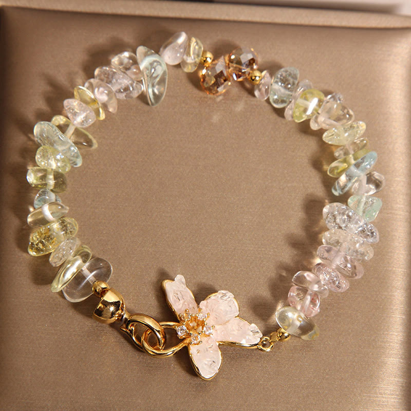 Pulsera de equilibrio de Buddha Stones con grava irregular natural, amatista, cristal azul y glicina. - Cristal de color (circunferencia de la muñeca: 15-19 cm) - image 7