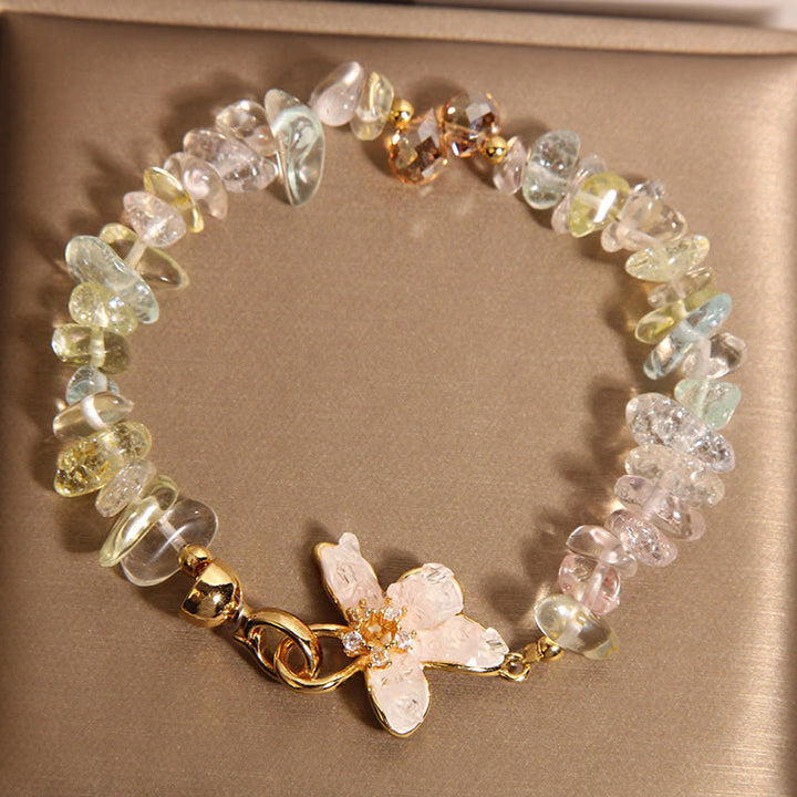 Pulsera de equilibrio de Buddha Stones con grava irregular natural, amatista, cristal azul y glicina. - Cristal de color (circunferencia de la muñeca: 15-19 cm) - image 7