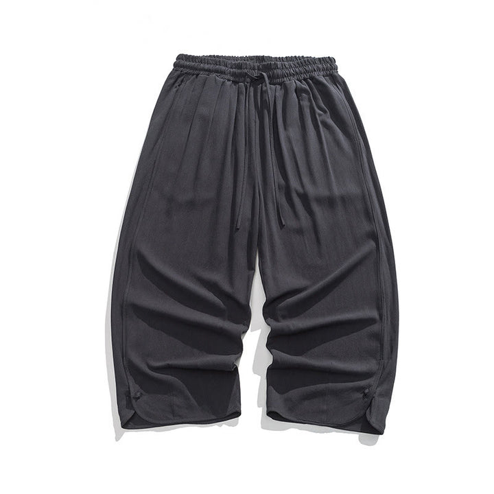 Pantalones casuales sueltos de algodón y lino con botones de rana para hombre, de Buddha Stones, con bolsillos, de longitud 7-8 - image 29