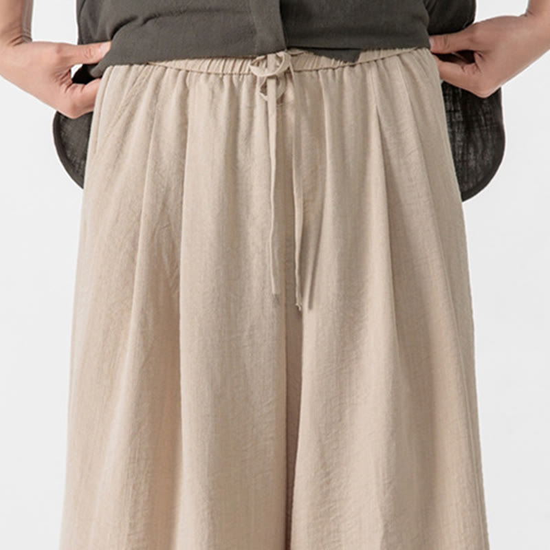 Pantalones casuales holgados de algodón Buddha Stones con botones de rana para hombre, de pierna ancha y bolsillos, de largo 7-8 - image 12