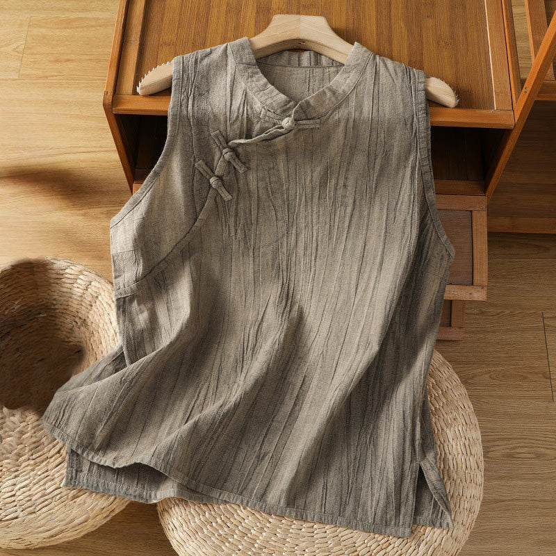 Chaleco sin mangas de algodón para mujer con diseño retro de rana y botones de Buddha Stones - Broncearse - US8-10，UK/AU12-14，EU40-42 (2XL) - image 18