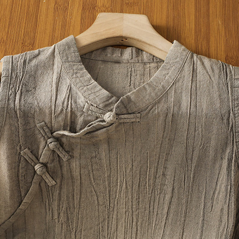 Chaleco sin mangas de algodón para mujer con diseño retro de rana y botones de Buddha Stones - image 20