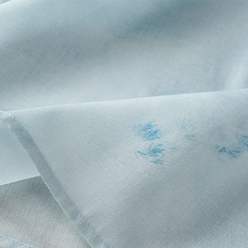 Camisa sin mangas para mujer con botones de rana en azul claro de Buddha Stones - image 9