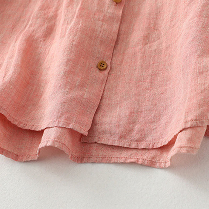 Camisa de manga corta para mujer con botones y estampado de Buddha Stones. - image 15