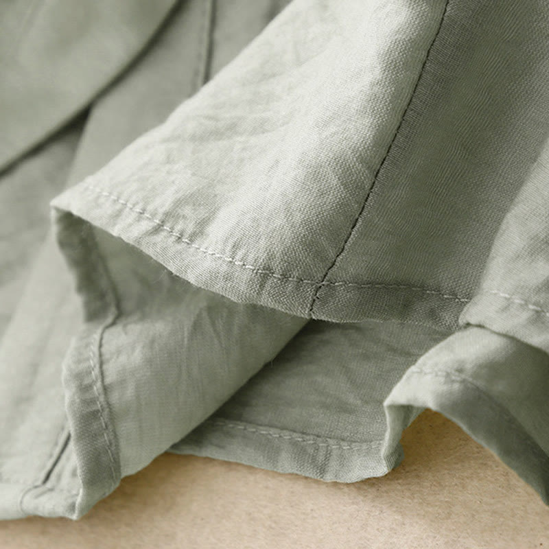 Camisa de algodón de manga corta con botones y cordones de verano para mujer con Buddha Stones - image 16
