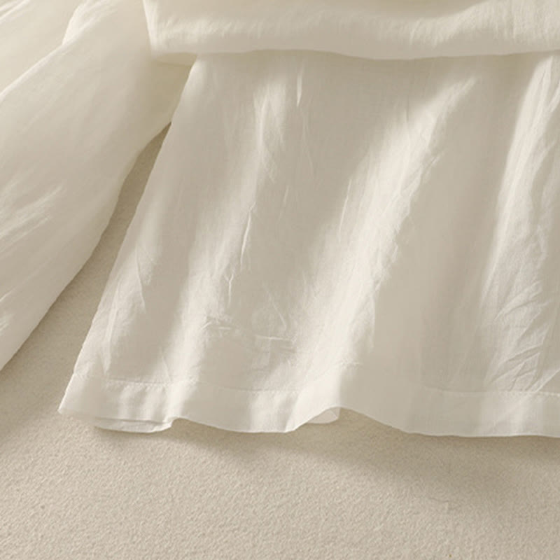 Pantalones de lino y algodón con cintura elástica para mujer, de Buddha Stones, de 7 a 8 de largo y pierna ancha, con bolsillos - image 18