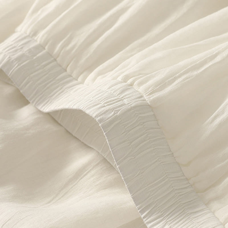 Pantalones de lino y algodón con cintura elástica para mujer, de Buddha Stones, de 7 a 8 de largo y pierna ancha, con bolsillos - image 15