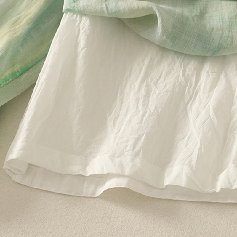 Pantalones de lino y algodón con cintura elástica para mujer, de Buddha Stones, de 7 a 8 de largo y pierna ancha, con bolsillos - image 7