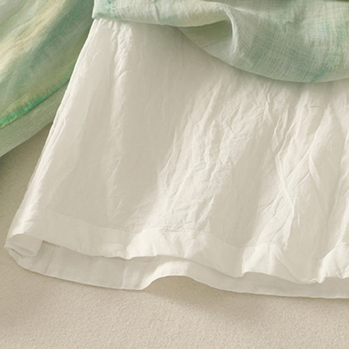 Pantalones de lino y algodón con cintura elástica para mujer, de Buddha Stones, de 7 a 8 de largo y pierna ancha, con bolsillos - image 7