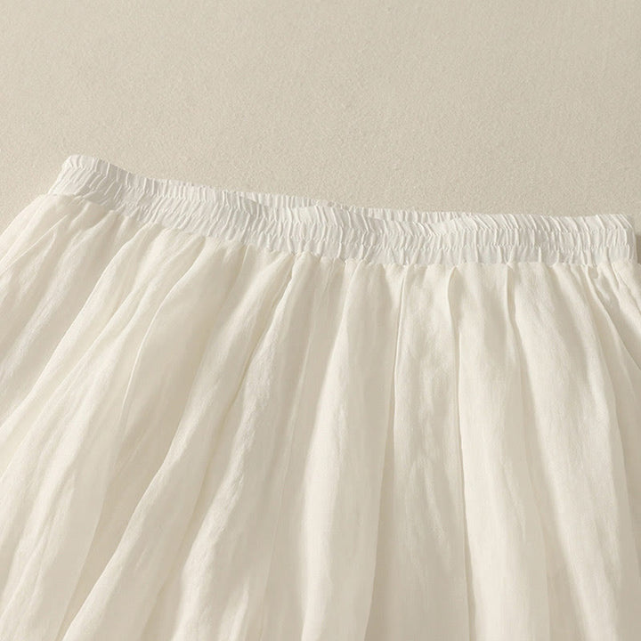 Pantalones de lino y algodón con cintura elástica para mujer, de Buddha Stones, de 7 a 8 de largo y pierna ancha, con bolsillos - image 14