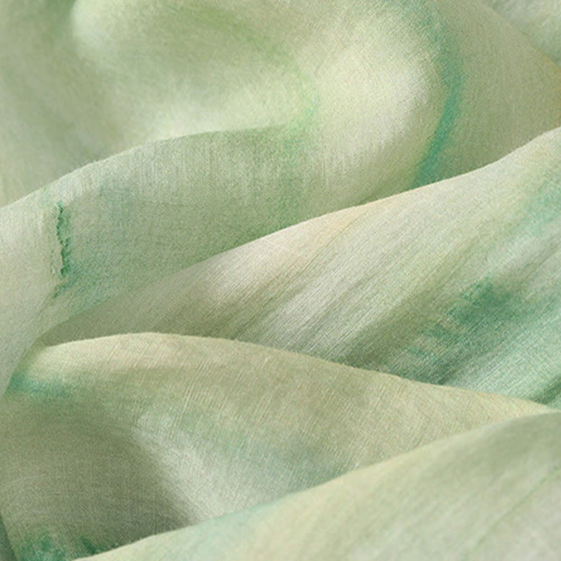 Pantalones de lino y algodón con cintura elástica para mujer, de Buddha Stones, de 7 a 8 de largo y pierna ancha, con bolsillos - image 8