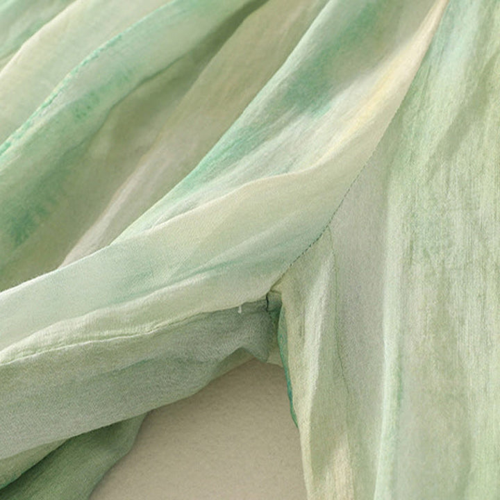 Pantalones de lino y algodón con cintura elástica para mujer, de Buddha Stones, de 7 a 8 de largo y pierna ancha, con bolsillos - image 5