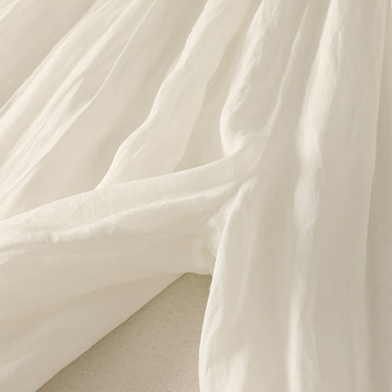 Pantalones de lino y algodón con cintura elástica para mujer, de Buddha Stones, de 7 a 8 de largo y pierna ancha, con bolsillos - image 16