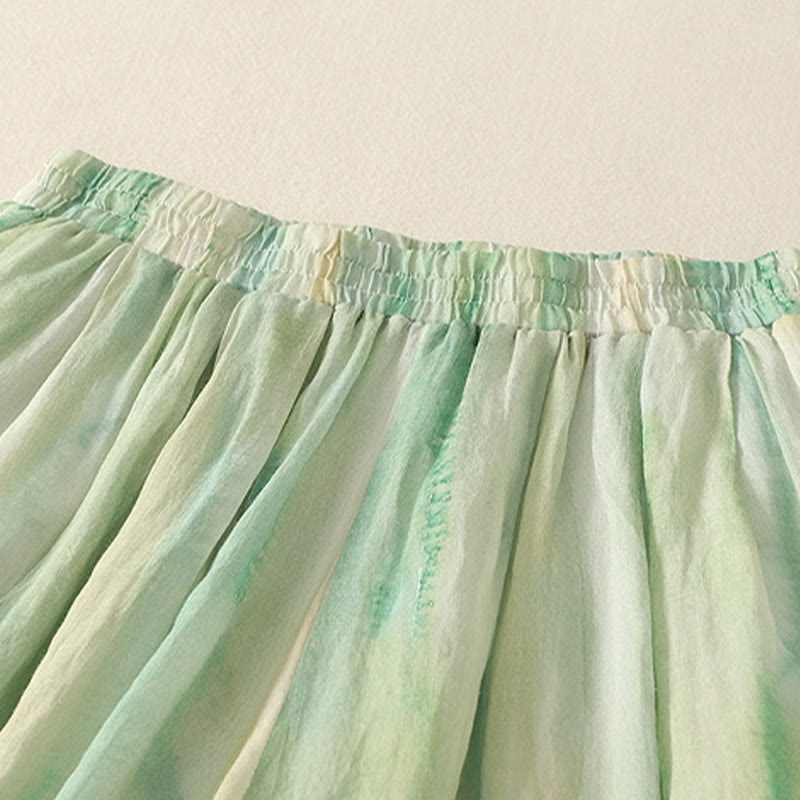 Pantalones de lino y algodón con cintura elástica para mujer, de Buddha Stones, de 7 a 8 de largo y pierna ancha, con bolsillos - image 3