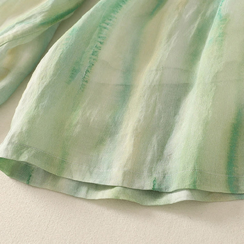 Pantalones de lino y algodón con cintura elástica para mujer, de Buddha Stones, de 7 a 8 de largo y pierna ancha, con bolsillos - image 6