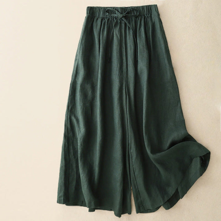 Pantalones capri de verano con cintura elástica y pernera ancha para mujer con bolsillos de Buddha Stones - Verdemar - US14, UK/AU18, EU46 (3XL) - image 25