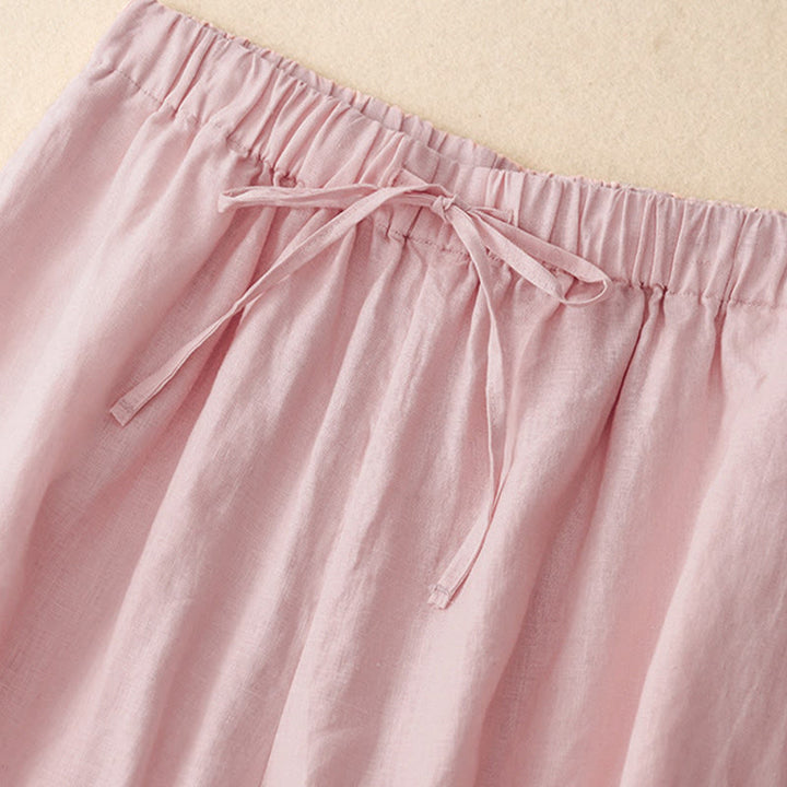 Pantalones capri de verano con cintura elástica y pernera ancha para mujer con bolsillos de Buddha Stones - image 8