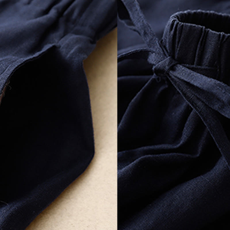 Pantalones capri de verano con cintura elástica y pernera ancha para mujer con bolsillos de Buddha Stones - image 15