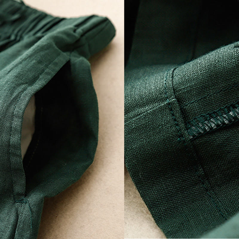 Pantalones capri de verano con cintura elástica y pernera ancha para mujer con bolsillos de Buddha Stones - image 26