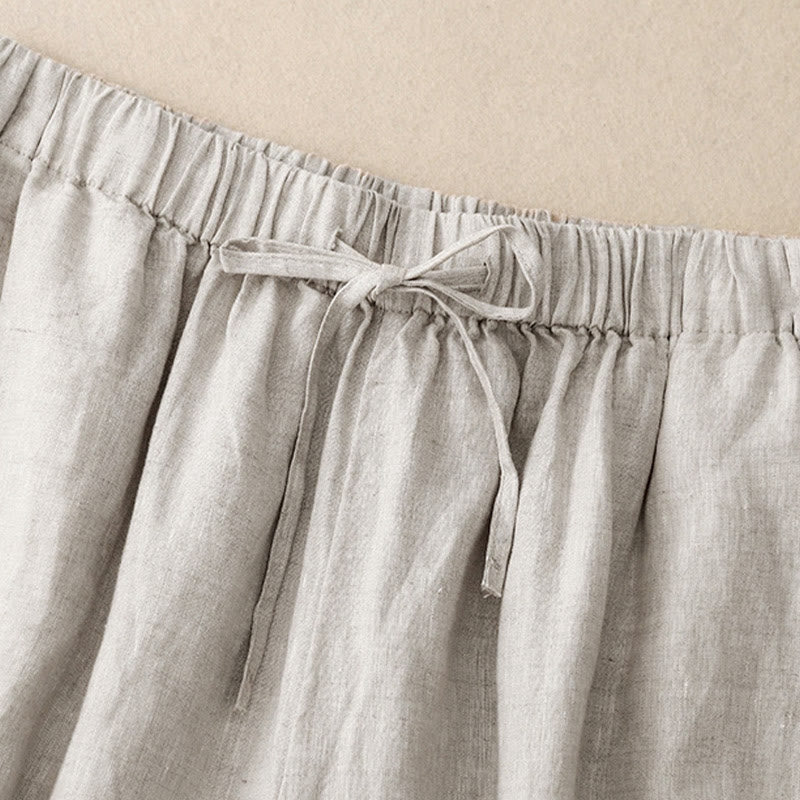 Pantalones capri de verano con cintura elástica y pernera ancha para mujer con bolsillos de Buddha Stones - image 18