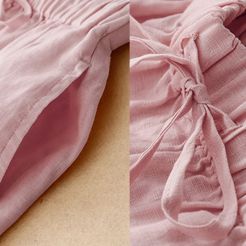 Pantalones capri de verano con cintura elástica y pernera ancha para mujer con bolsillos de Buddha Stones - image 23