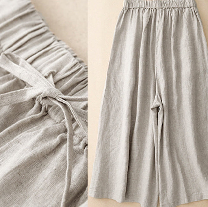 Pantalones capri de verano con cintura elástica y pernera ancha para mujer con bolsillos de Buddha Stones - image 18