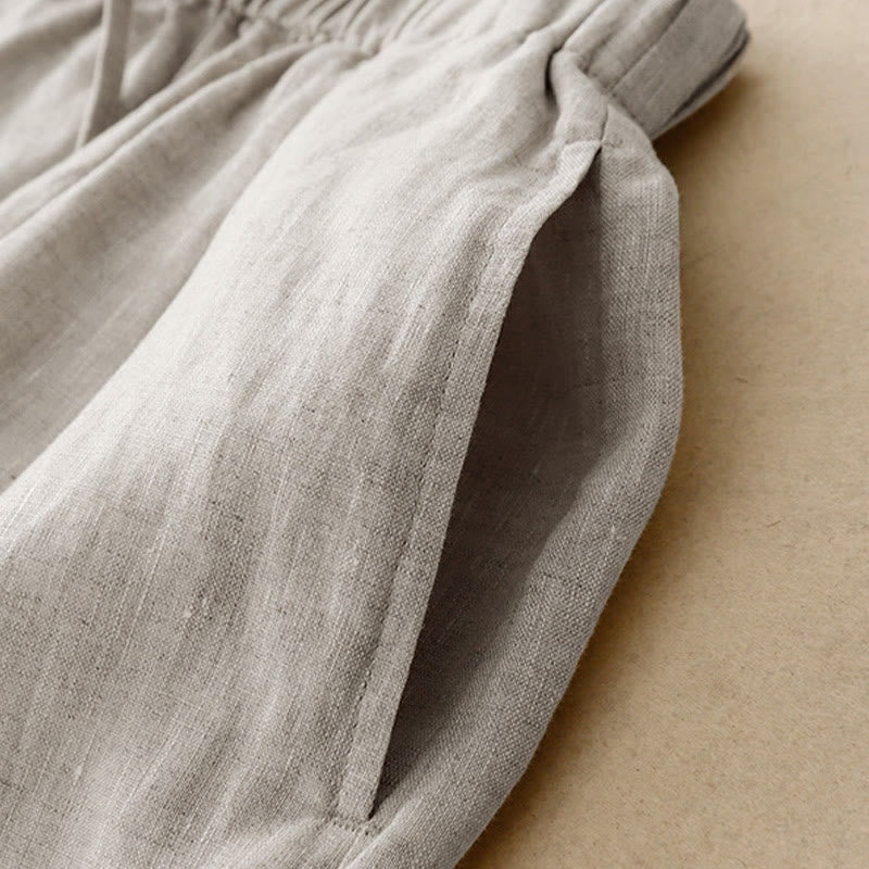 Pantalones capri de verano con cintura elástica y pernera ancha para mujer con bolsillos de Buddha Stones - image 19