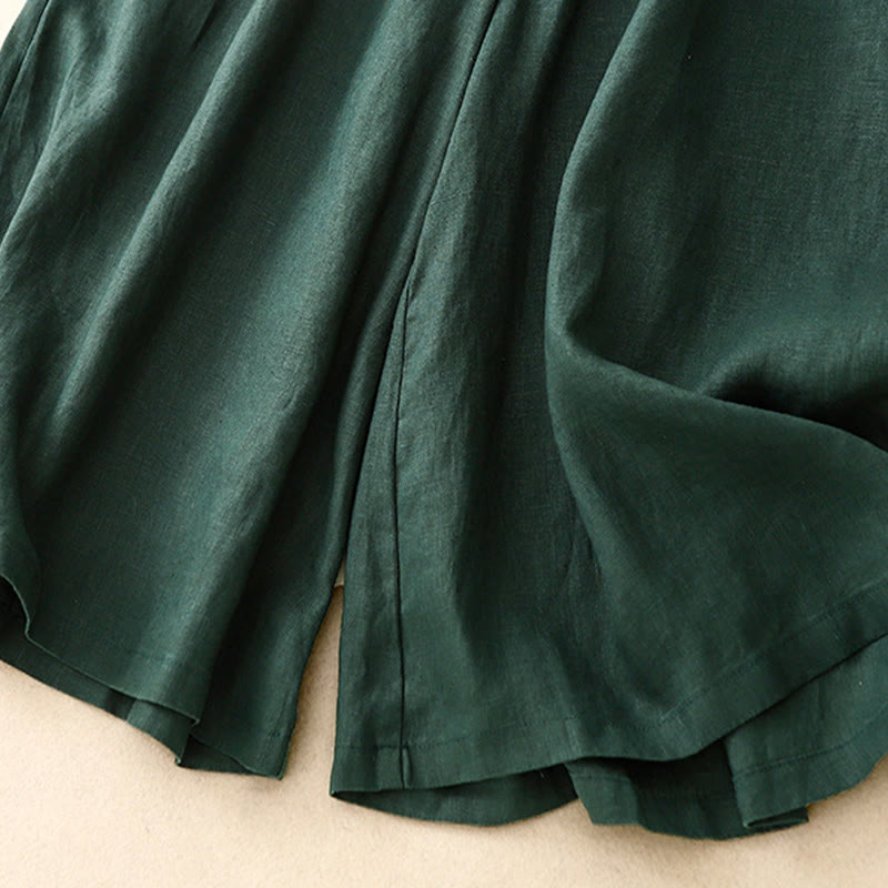 Pantalones capri de verano con cintura elástica y pernera ancha para mujer con bolsillos de Buddha Stones - image 27