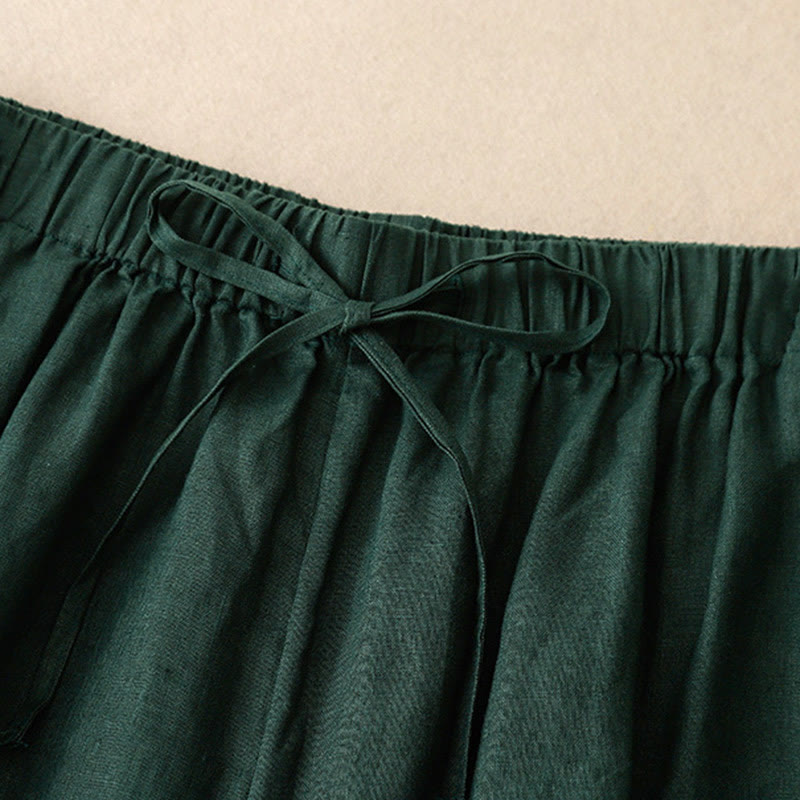 Pantalones capri de verano con cintura elástica y pernera ancha para mujer con bolsillos de Buddha Stones - image 27
