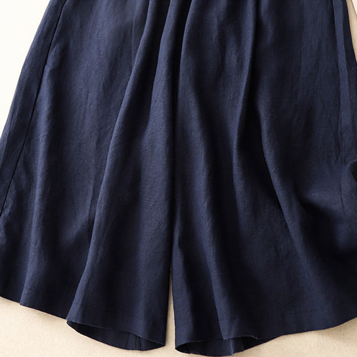 Pantalones capri de verano con cintura elástica y pernera ancha para mujer con bolsillos de Buddha Stones - image 13