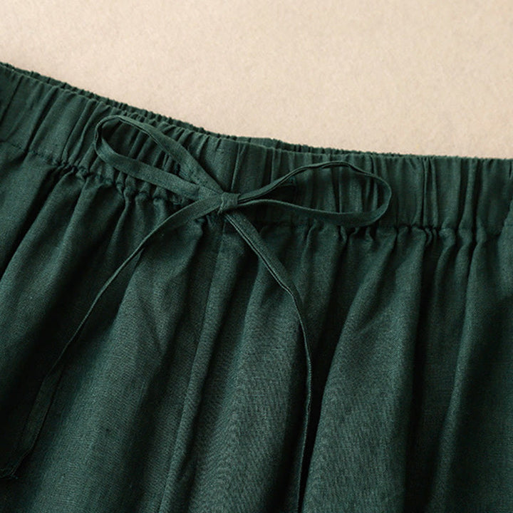 Pantalones capri de verano con cintura elástica y pernera ancha para mujer con bolsillos de Buddha Stones - image 26