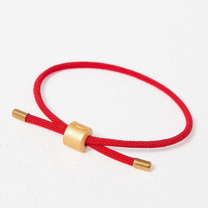 Pulsera de hilo rojo de la suerte con Buddha Stones - Hilo rojo (dorado) (tamaño de la pulsera: 15,5-22 cm) - image 0