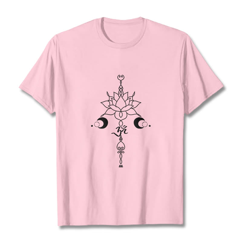 Camiseta con estampado de flor de loto y símbolo Buddha Stones - Rosa claro - 2XL - image 13