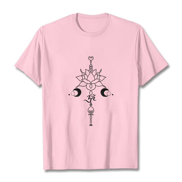 Camiseta con estampado de flor de loto y símbolo Buddha Stones - Rosa claro - 2XL - image 13