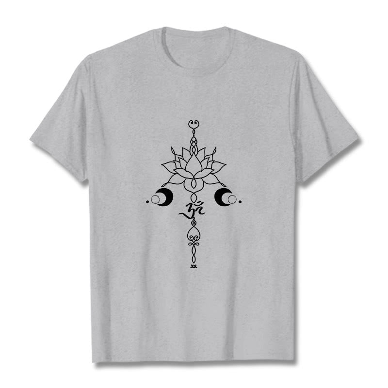 Camiseta con estampado de flor de loto y símbolo Buddha Stones - Gris claro - 2XL - image 20