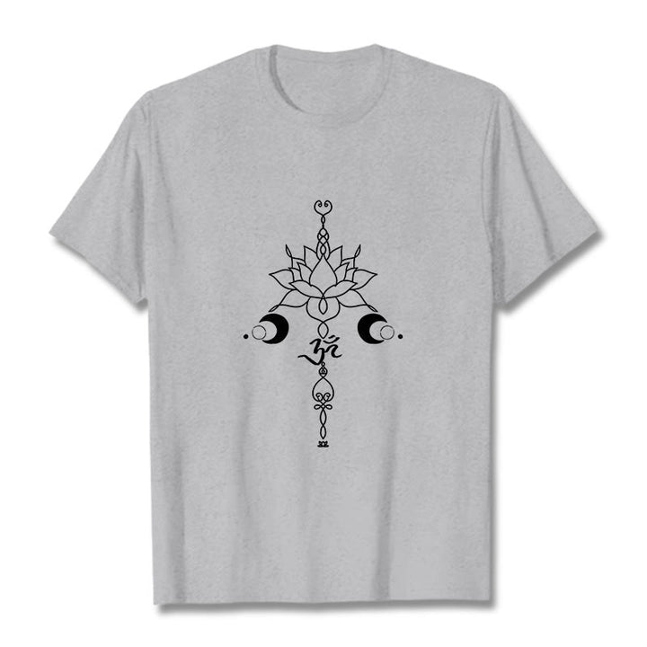 Camiseta con estampado de flor de loto y símbolo Buddha Stones - Gris claro - 2XL - image 20