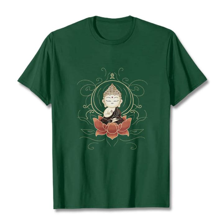 Camiseta con estampado de Buddha Stones de Buda de loto - Verde bosque - 2XL - image 1
