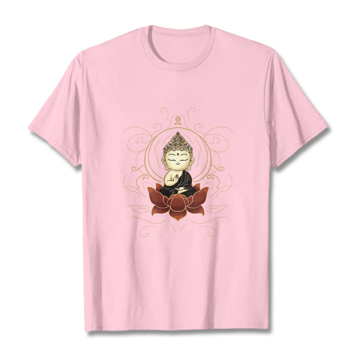 Camiseta con estampado de Buddha Stones de Buda de loto - Rosa claro - 2XL - image 13