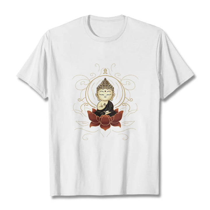 Camiseta con estampado de Buddha Stones de Buda de loto - Blanco - 2XL - image 8