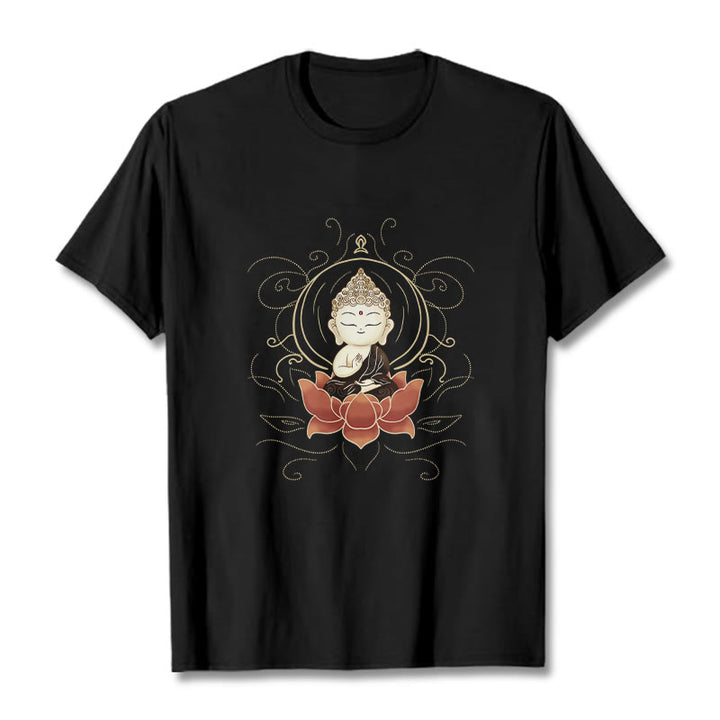 Camiseta con estampado de Buddha Stones de Buda de loto - Negro - 2XL - image 4