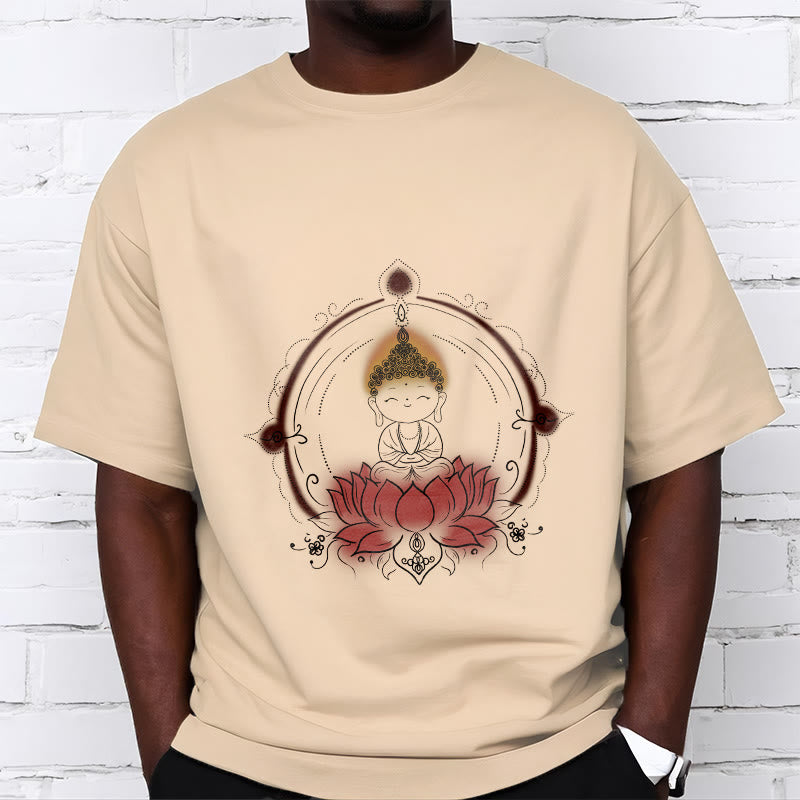 Camiseta con estampado de mandala de loto y Buddha Stones alegre - image 10