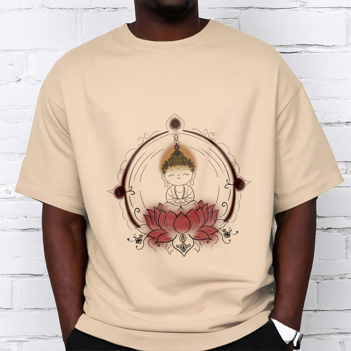 Camiseta con estampado de mandala de loto y Buddha Stones alegre - image 10