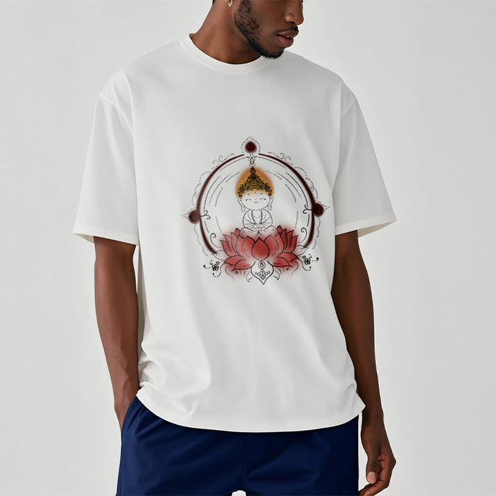 Camiseta con estampado de mandala de loto y Buddha Stones alegre - image 2