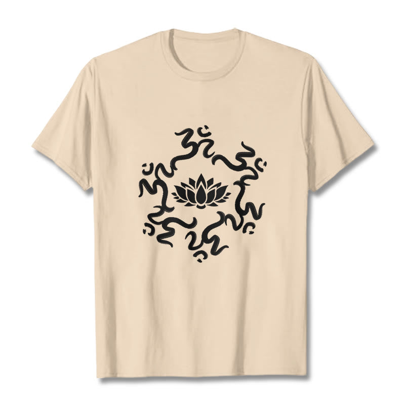 Camiseta con estampado de flor de loto y símbolo OM de Buddha Stones - Sopa de mariscos - 2XL - image 10