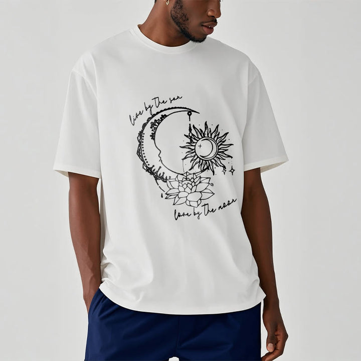 Camiseta con estampado de flor de loto, sol, luna y Buddha Stones - image 9