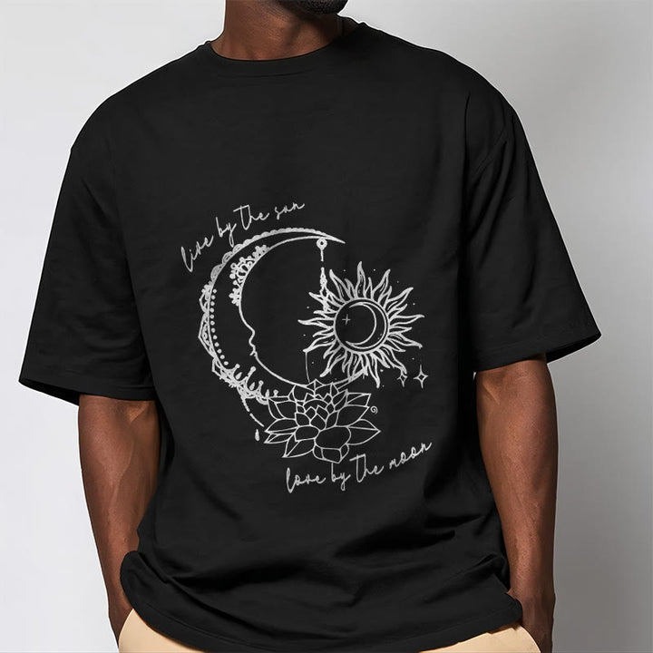 Camiseta con estampado de flor de loto, sol, luna y Buddha Stones - image 5