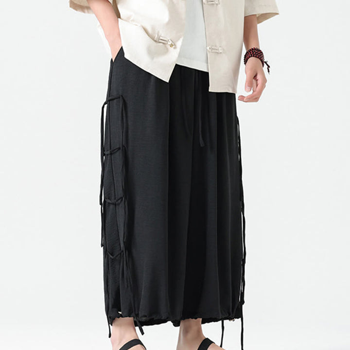 Pantalones de licra con diseño holgado de Buddha Stones , informales, con cordón en la cintura, para hombre, de longitud 7-8, con bolsillos - image 10